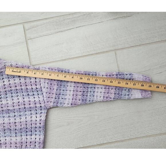 Handmade Girls Size 8 Sweater Jacket Button Purple Knit Crop Waist Long Sleeve - Picture 8 of 8